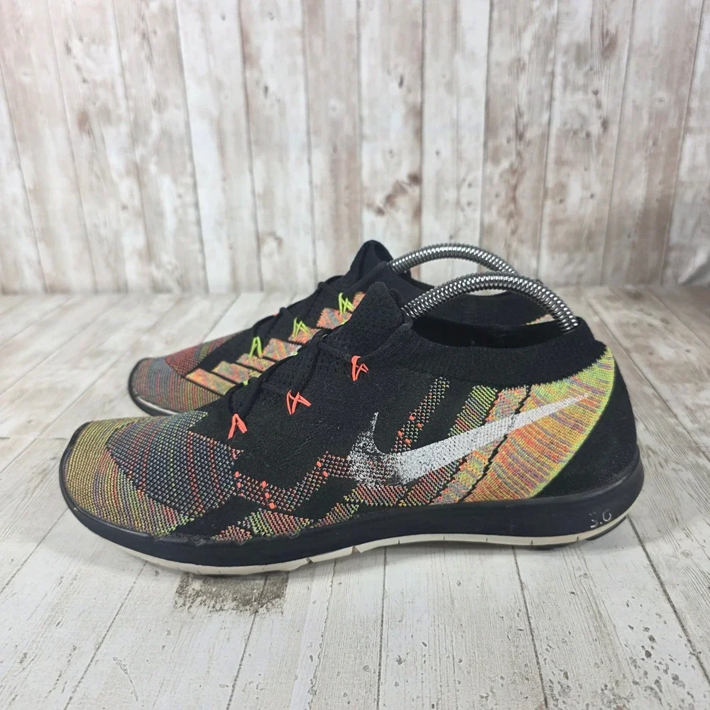 Nike Free 3.0 Flyknit Womens Running‎ Black Multi Color EU 40 US 9 718420-008